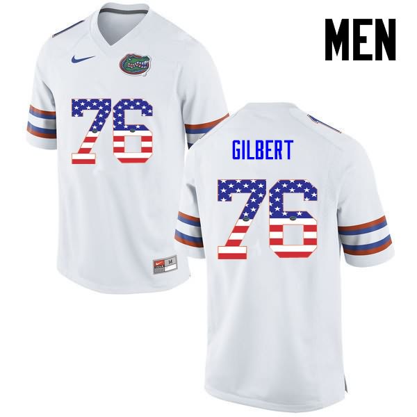 NCAA Florida Gators Marcus Gilbert Men's #76 USA Flag Fashion Nike White Stitched Authentic College Football Jersey CWT4364UV